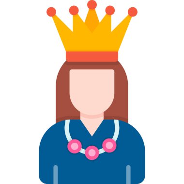 Kraliçe düz vektör simgesi