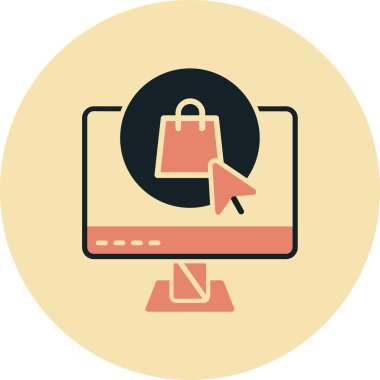 çevrimiçi alışveriş simgesi vektör illüstrasyonu