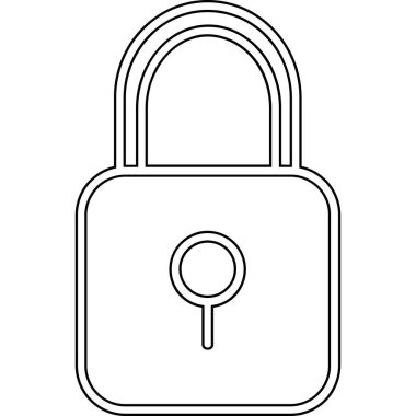 Vektör ikon kilidi ve asma kilit. vektör siyah ve beyaz