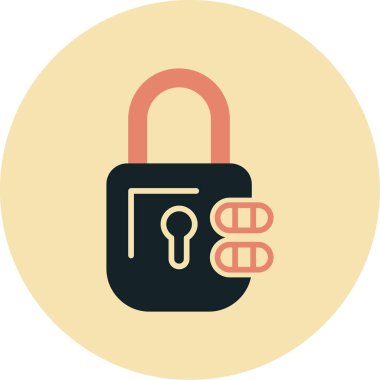 Kilit. Web simgesi basit illüstrasyon