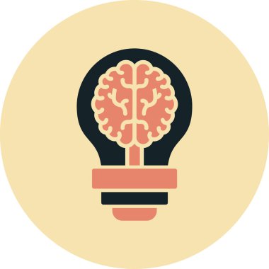 Beyin. Web simgesi basit illüstrasyon