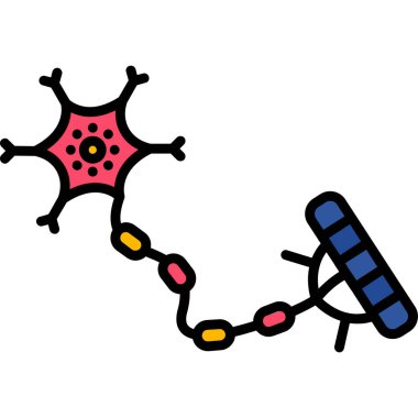 covid 19 virüs simgesi vektör renk çizimi
