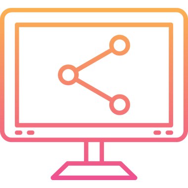 Monitör. Web simgesi basit illüstrasyon