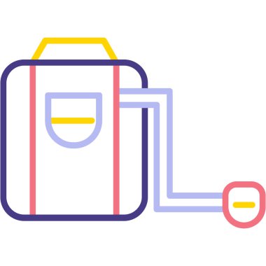 sırt çantası simgesi vektör illüstrasyonu