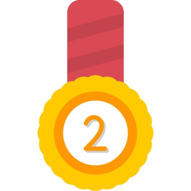 Madalya düz simgesi, vektör düz illüstrasyon