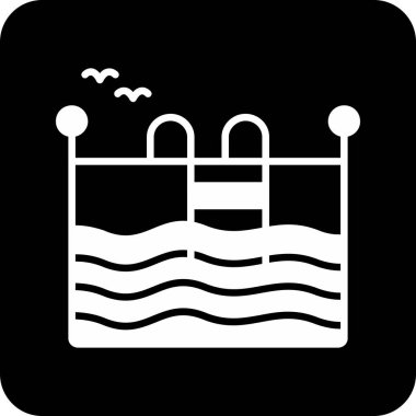 Bir yüzme havuzu simgesinin vektör çizimi