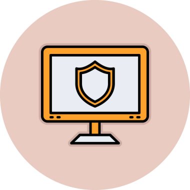 Bir kalkan simgesinin vektör illüstrasyonu.