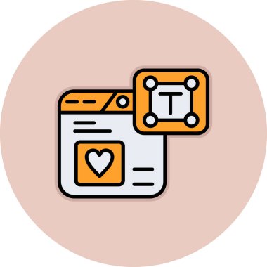 Modern kalp simgesinin vektör illüstrasyonu