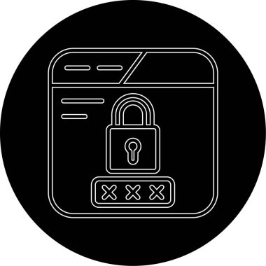 Kilit. Web simgesi basit illüstrasyon