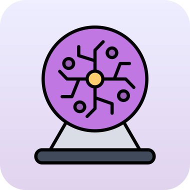 Plasma Ball web simgesi, vektör illüstrasyonu