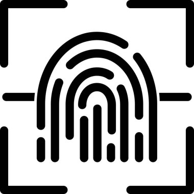 Parmak izi. Web simgesi basit illüstrasyon