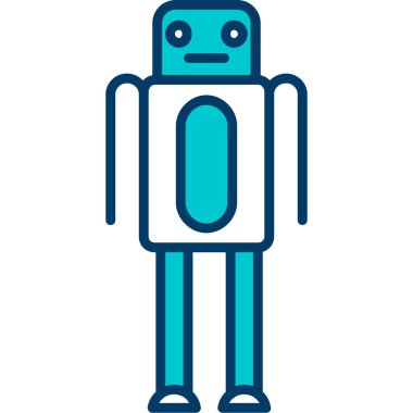 Robot simgesi vektörü beyaz arkaplanda izole edildi, robot şeffaf işareti, teknoloji sembolleri