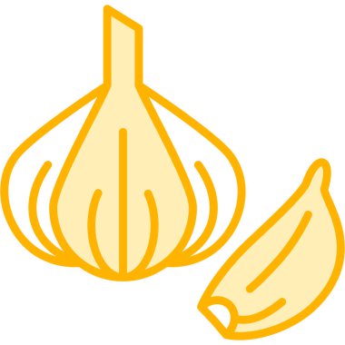 Sarımsak ikonu vektör illüstrasyonu