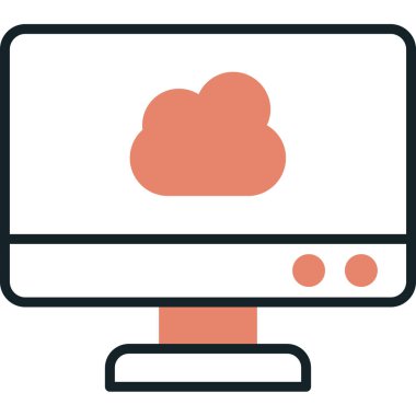 Bilgisayar monitörü. Web simgesi basit illüstrasyon