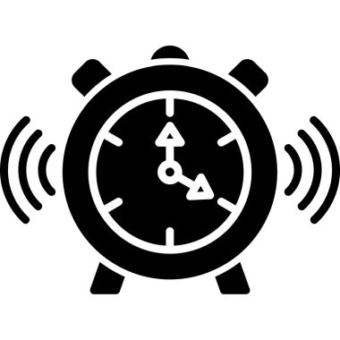 Alarm saati simgesi. Web için alarmlı saat vektör simgesinin basit çizimi