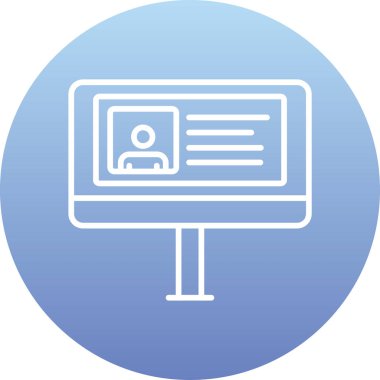 Bilgisayar monitörü. Web simgesi illüstrasyonu