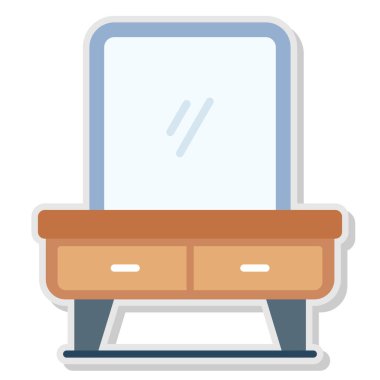 Ofis mobilya düz simgesi