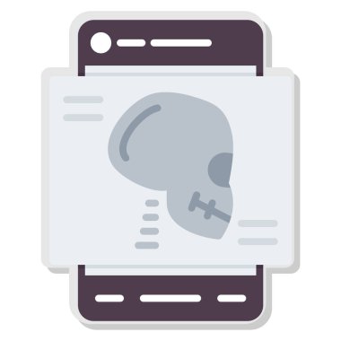 Kafatası simgesi vektör illüstrasyon tasarımlı akıllı telefon