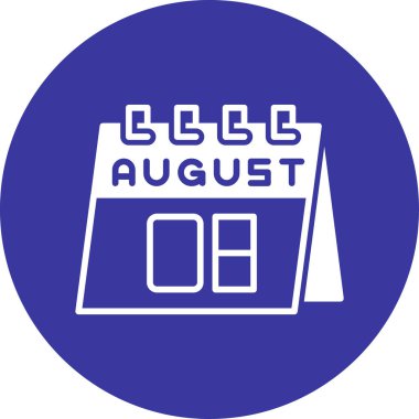 Ağustos web simgesi basit illüstrasyon