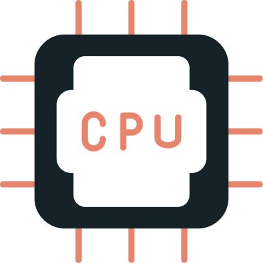 Cpu simge vektör illüstrasyonu