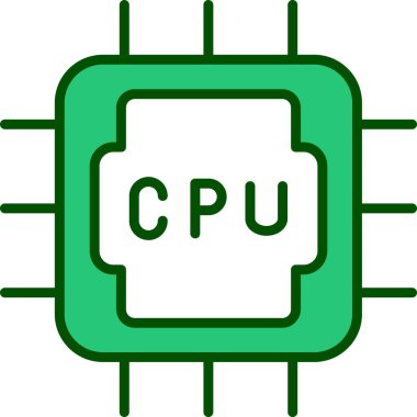 Cpu simge vektör illüstrasyonu