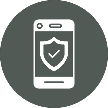 Akıllı telefon simgesi vektör illüstrasyonlu kalkan