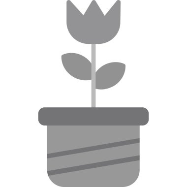 çiçek saksısı simgesi, vektör illüstrasyonu