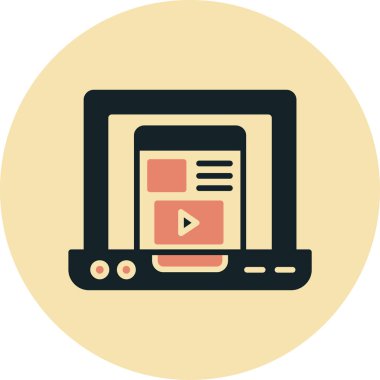 video. Web simgesi basit illüstrasyon