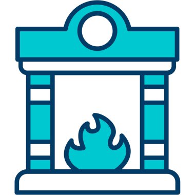 şömine simgesi vektör illüstrasyonu