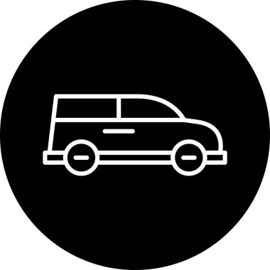 Bir araba simgesinin vektör illüstrasyonu