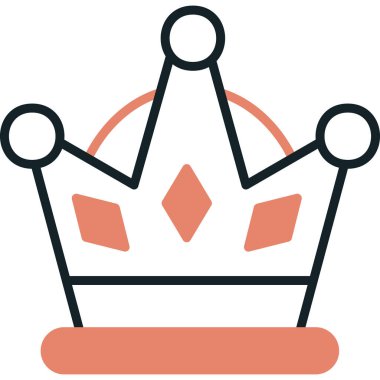 Taç kral simgesi düz stil