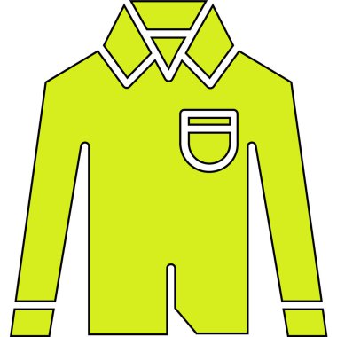 Polo tişörtün vektör simgesi ve beyaz arkaplanda kısa kollu