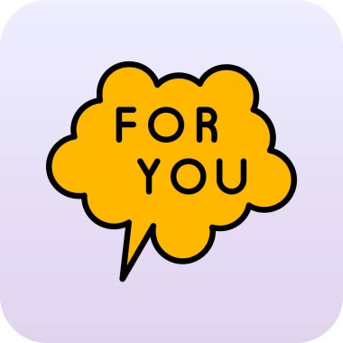 Sarı kalp ikonlu bir bulutun vektör çizimi