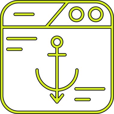 Tekne çapa simgesi, vektör illüstrasyonu