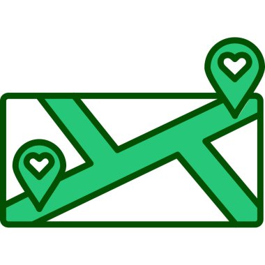 Kalp ikonu vektör illüstrasyonu