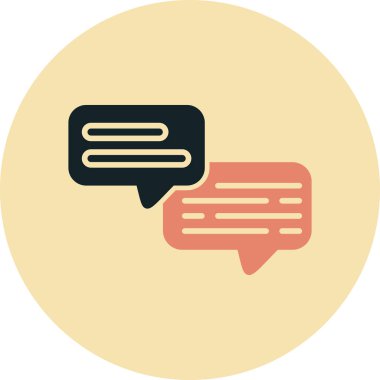 Konuşma baloncukları düz ikon vektör çizimi