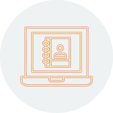 Dizüstü bilgisayar simgesinin vektör çizimi