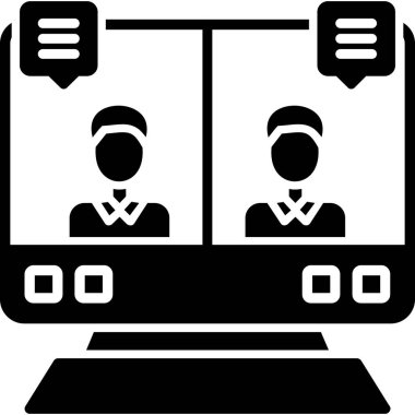 Monitörlü bir adamın vektör çizimi