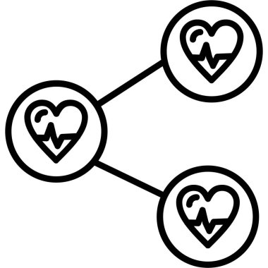 Kalp ikonu vektör illüstrasyonu