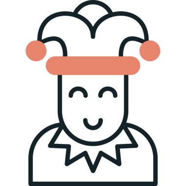 kadın şef şapka simgesi doldurulmuş taslak biçimi