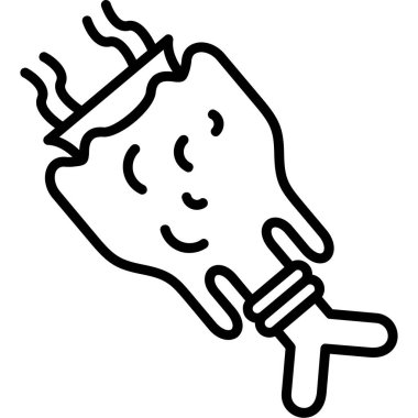 Beyaz dişin çizgi çizimi