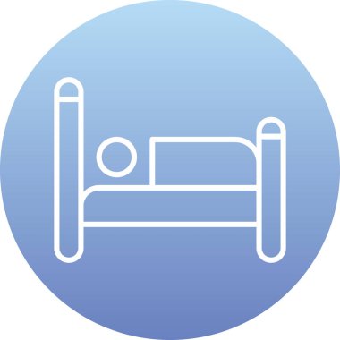 Yatağa. Web simgesi basit illüstrasyon