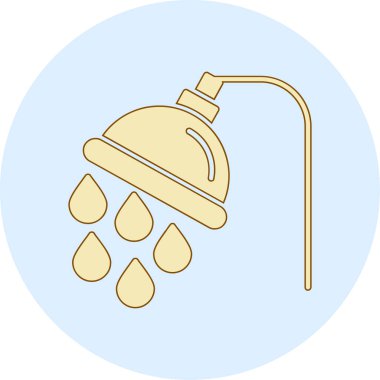 Duş ikonu. Ağ ve izole edilmiş duş vektör simgelerinin ana hatları