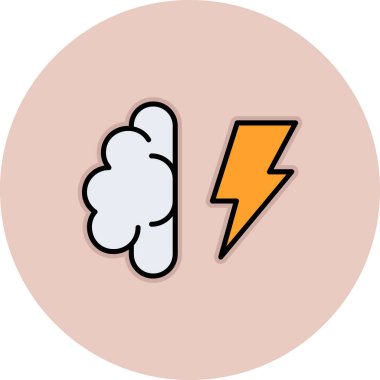 Beyaz arkaplanda izole edilmiş trend düz biçiminde vektör yıldırım simgesi