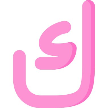 Karikatür pembe harfin vektör çizimi