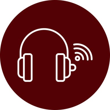 Müzik kulaklığı ikonu. düz resimleme
