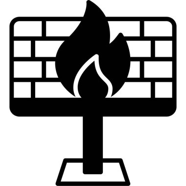 ateş alev simgesi, vektör illüstrasyonu