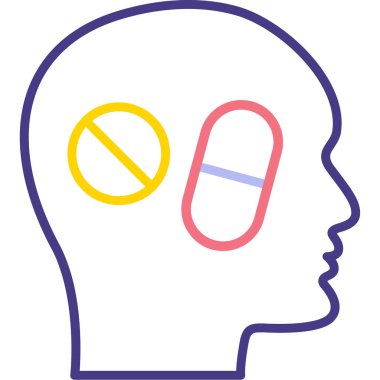 Beyin. Web simgesi basit illüstrasyon