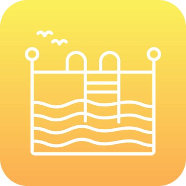 Bir havuz simgesinin vektör illüstrasyonu