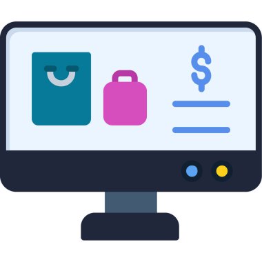 Bilgisayar. Web simgesi basit illüstrasyon